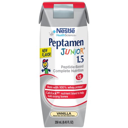 Picture of Pediatric Oral Supplement / Tube Feeding Formula Peptamen Junior® 1.5 Vanilla Flavor 8.45 oz. Tetra Prisma® Ready to Use00098716855359