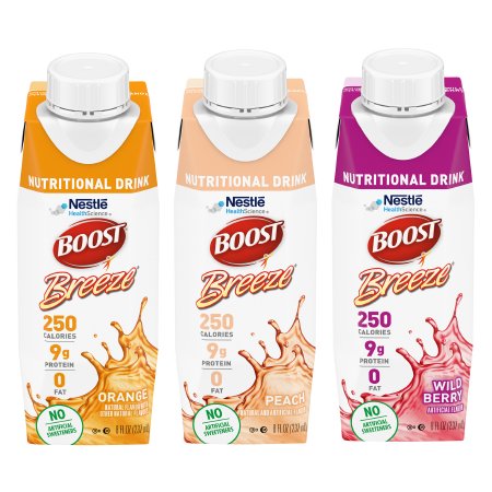 Picture of Oral Supplement Boost Breeze® Variety Flavor (Orange, Peach, Wild Berry) Ready to Use 8 oz. Carton00043900436456