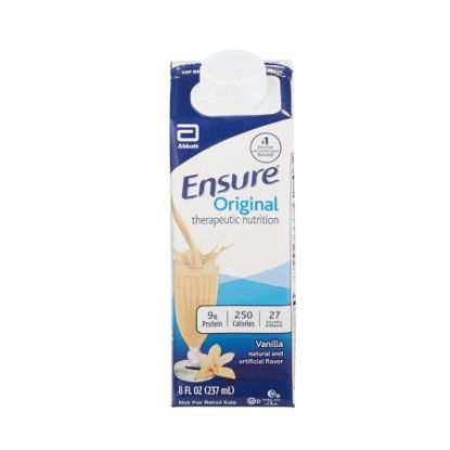 Picture of Oral Supplement Ensure® Original Therapeutic Nutrition Shake Vanilla Flavor Ready to Use 8 oz. Carton64931