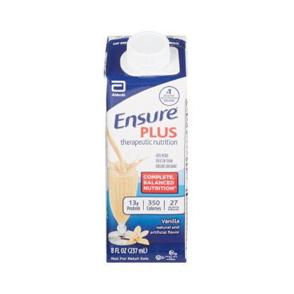 Picture of Oral Supplement Ensure® Plus Therapeutic Nutrition Vanilla Flavor Ready to Use 8 oz. Carton64905