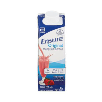 Picture of Oral Supplement Ensure® Original Therapeutic Nutrition Shake Strawberry Flavor Ready to Use 8 oz. Carton64933