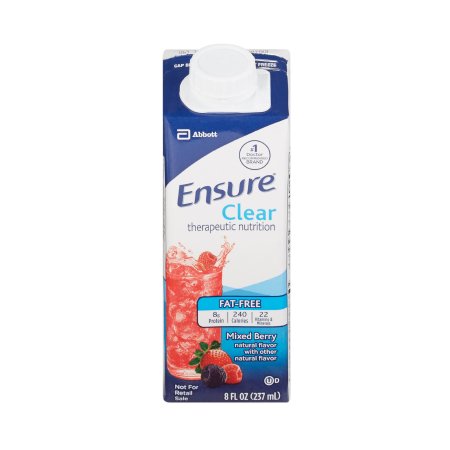 Picture of Oral Supplement Ensure® Clear Therapeutic Nutrition Mixed Berry Flavor Ready to Use 8 oz. Carton64900