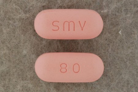 Picture of Simvastatin 80 mg Tablet 90 Tablets16729000715