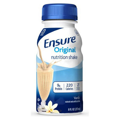 Picture of Oral Supplement Ensure® Original Therapeutic Nutrition Shake Vanilla Flavor Ready to Use 8 oz. Bottle58297