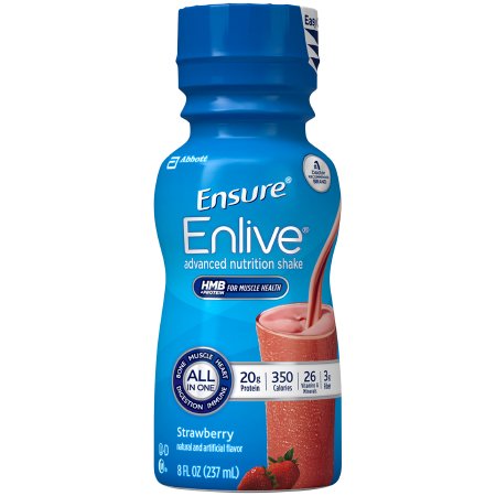 Picture of Oral Supplement Ensure® Enlive® Advanced Nutrition Shake Strawberry Flavor Ready to Use 8 oz. Bottle64281