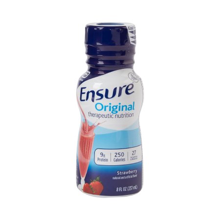 Picture of Oral Supplement Ensure® Original Therapeutic Nutrition Shake Strawberry Flavor Ready to Use 8 oz. Bottle58295