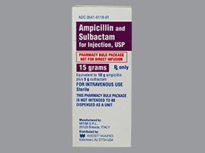 Picture of Ampicillin Sodium / Sulbactam Sodium 15 Gram Injection Pharmacy Bulk Vial 100 mL00641611801