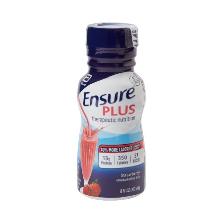 Picture of Oral Supplement Ensure® Plus Therapeutic Nutrition Strawberry Flavor Ready to Use 8 oz. Bottle58301