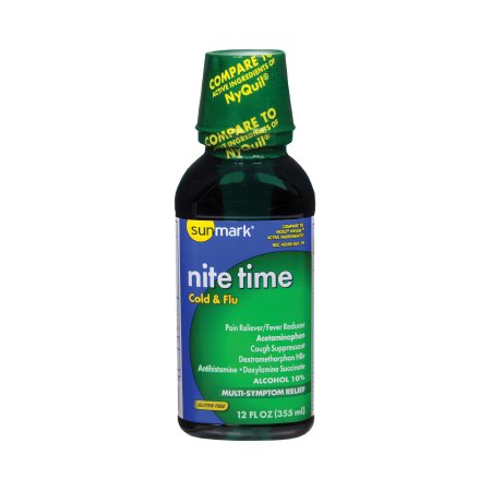Picture of Cold and Cough Relief sunmark® 650 mg - 30 mg - 12.5 mg / 30 mL Strength Liquid 12 oz.49348006139