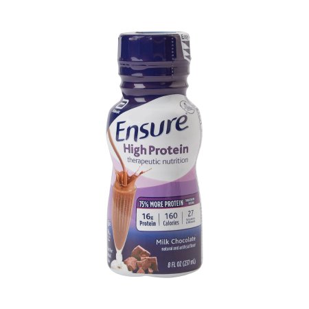 Picture of Oral Protein Supplement Ensure® High Protein Therapeutic Nutrition Shake Chocolate Flavor Ready to Use 8 oz. Bottle64134