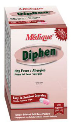 Picture of Allergy Relief Diphen 25 mg Strength Tablet 200 Packets Per Box18447