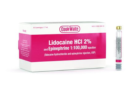 Picture of Lidocaine HCl / Epinephrine 2% - 1:100,000 Injection Dental Cartridge 1.7 mL99167