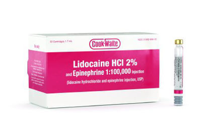 Picture of Lidocaine HCl / Epinephrine 2% - 1:100,000 Injection Dental Cartridge 1.7 mL99167