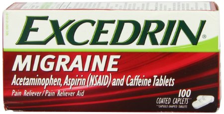 Picture of Pain Relief Excedrin® Migraine 250 mg - 250 mg - 65 mg Strength Acetaminophen / Aspirin / Caffeine Caplet 100 per Bottle00067203991