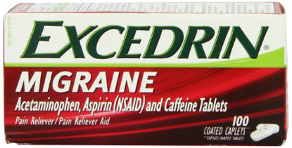 Picture of Pain Relief Excedrin® Migraine 250 mg - 250 mg - 65 mg Strength Acetaminophen / Aspirin / Caffeine Caplet 100 per Bottle00067203991