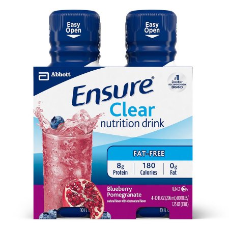 Picture of Oral Supplement Ensure® Clear Nutrition Drink Blueberry Pomegranate Flavor Ready to Use 10 oz. Bottle56500