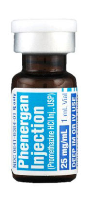 Picture of Phenergan Promethazine HCl 25 mg / mL Injection Vial 1 mL00641608425