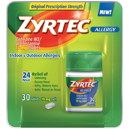 Picture of Allergy Relief Zyrtec® 10 mg Strength Tablet 30 per Bottle30312547204362
