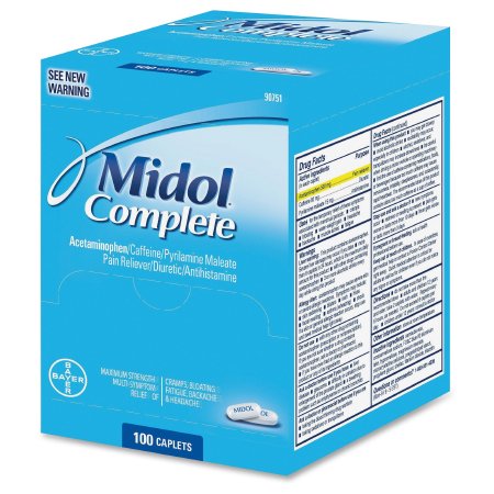 Picture of Cramp Relief Midol® Complete 500 mg - 60 mg - 15 mg Strength Acetaminophen / Caffeine / Pyrilamine Maleate Caplet 100 per Box29732