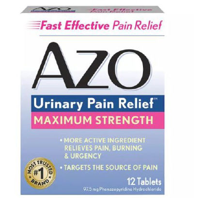 Picture of Urinary Pain Relief AZO® Maximum Strength 97.5 mg Strength Phenazopyridine HCL Tablet 12 per Box78765112253