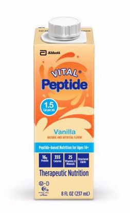 Picture of Oral Supplement Vital® Peptide 1.5 Vanilla Flavor Ready to Use 8 oz. Carton66236