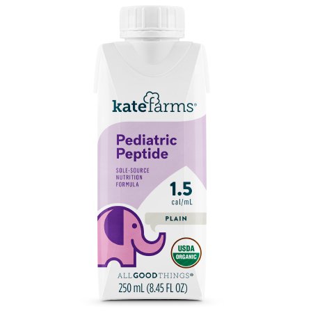 Picture of Pediatric Oral Supplement / Tube Feeding Formula Kate Farms® Pediatric Peptide 1.5 Plain Plain Flavor 8.45 oz. Carton Ready to Use811112030706