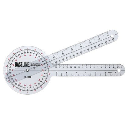 Picture of Goniometer Baseline® Plastic 12 Inch Arm Length 1° Increments Inches and Centimeters12-1000
