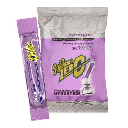 Picture of Electrolyte Replenishment Drink Mix Sqwincher® Quik Stik® Zero Grape Flavor 0.11 oz.X432-M2600
