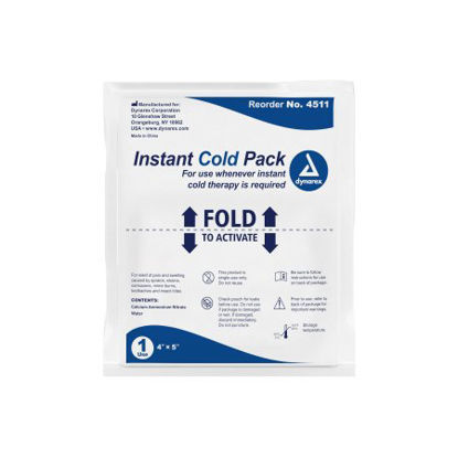 Picture of Instant Cold Pack Dynarex® General Purpose One Size Fits Most 4 X 5 Inch Plastic / Calcium Ammonium Nitrate / Water Disposable4511