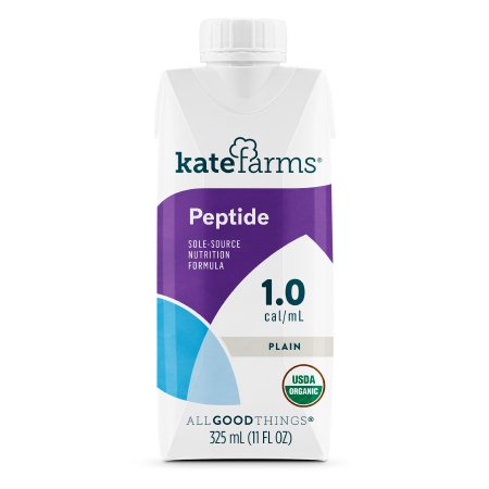 Picture of Oral Supplement / Tube Feeding Formula Kate Farms® Peptide 1.0 Plain Plain Flavor Ready to Use 11 oz. Carton811112030492
