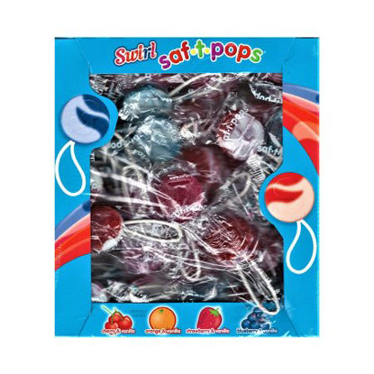 Picture of Lollipop Swirl Saf-T-Pops® Blueberry / Strawberry / Orange / Cherry Vanilla Swirl Flavors 1000 per Box00553