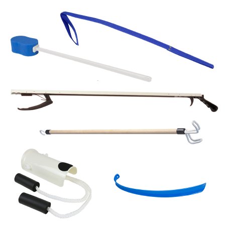 Picture of ADL Hip / Knee Equipment Kit FabLife™ Reacher - 32 Inch Length / Shoehorn - 18 Inch Length / Dressing Stick - 24 Inch Length / Leg Lifter - 32 Inch Length66-0320