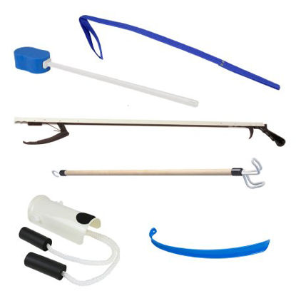 Picture of ADL Hip / Knee Equipment Kit FabLife™ Reacher - 32 Inch Length / Shoehorn - 18 Inch Length / Dressing Stick - 24 Inch Length / Leg Lifter - 32 Inch Length66-0320