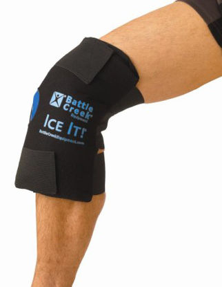 Picture of Cold Pack with Wrap Ice It!® MaxCOMFORT™ System Knee 12 X 13 Inch Fabric / Foam / Vinyl / Gel Reusable512