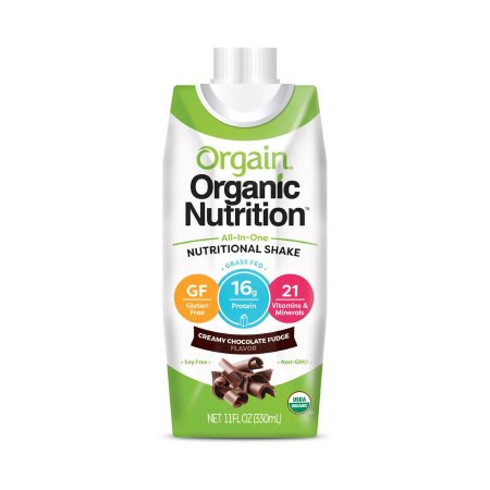 Picture of Oral Supplement Orgain® Organic Nutritional Shake Creamy Chocolate Fudge Flavor Ready to Use 11 oz. Carton860547000013