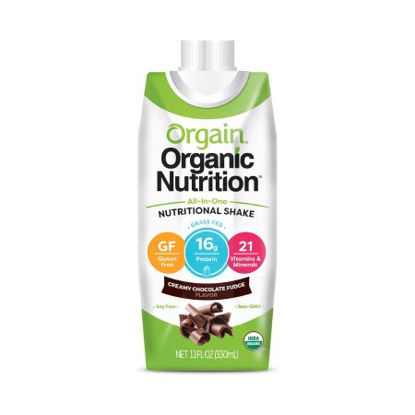 Picture of Oral Supplement Orgain® Organic Nutritional Shake Creamy Chocolate Fudge Flavor Ready to Use 11 oz. Carton860547000013