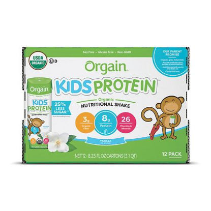 Picture of Pediatric Oral Supplement Orgain® Kids® Protein Organic Nutritional Shake Vanilla Flavor 8.25 oz. Carton Ready to Use851770003100