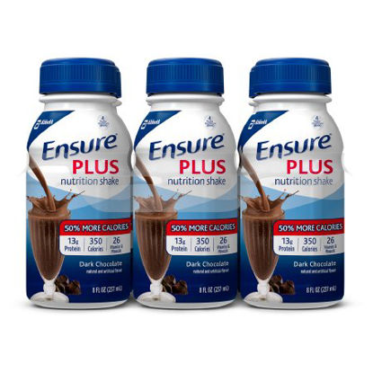 Picture of Oral Supplement Ensure® Plus Nutrition Shake Dark Chocolate Flavor Ready to Use 8 oz. Bottle53809