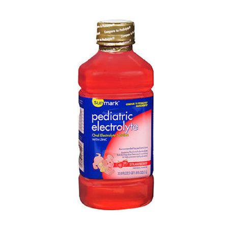 Picture of Pediatric Oral Electrolyte Solution sunmark® Strawberry Flavor 33.8 oz. Bottle Ready to Use01093967144