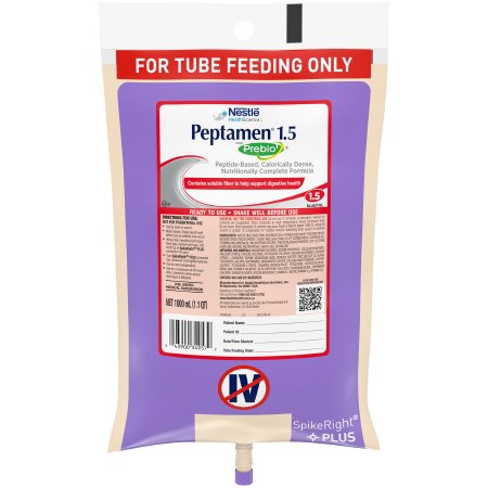 Picture of Tube Feeding Formula Peptamen® 1.5 with Prebio1™ 33.8 oz. Bag Ready to Hang Unflavored Adult10043900349579