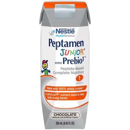 Picture of Pediatric Oral Supplement / Tube Feeding Formula Peptamen Junior® with Prebio 1™ Chocolate Flavor 8.45 oz. Carton Ready to Use00798716364164