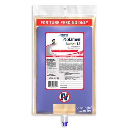 Picture of Pediatric Tube Feeding Formula Peptamen Junior® 1.5 33.8 oz. Bag Ready to Hang Unflavored Ages 1-13 Years00798716185431