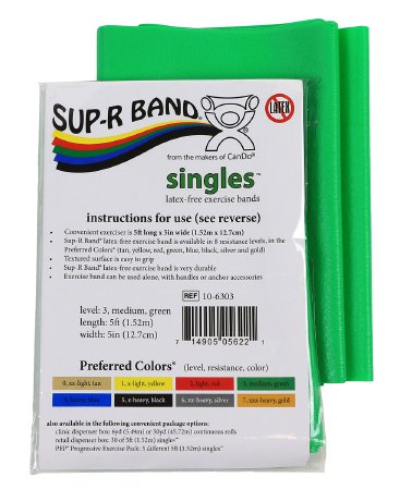 Picture of Exercise Resistance Band Sup-R Band® Green 5 Inch X 5 Foot Medium Resistance10-6303