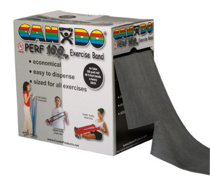 Picture of Exercise Resistance Band CanDo® Perf 100™ Black 5 Inch X 100 Yard X-Heavy Resistance10-5695