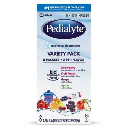 Picture of Pediatric Oral Electrolyte Solution Pedialyte® Powder Packs Fruit Punch / Grape / Apple / Strawberry Flavor 0.6 oz. Individual Packet Powder07007456091