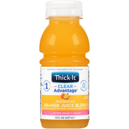 Picture of Thickened Beverage Thick-It® Clear Advantage® 8 oz. Bottle Orange Flavor Ready to Use Nectar ConsistencyB476-L9044