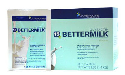 Picture of PKU Oral Supplement Glytactin BetterMilk 15 Original Flavor 1.7 oz. Individual Packet Powder35001