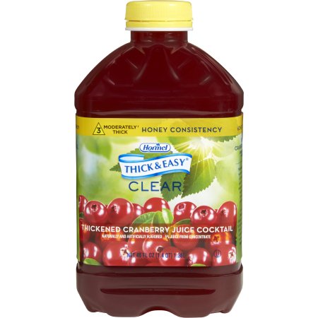 Picture of Thickened Beverage Thick & Easy® 46 oz. Bottle Cranberry Juice Cocktail Flavor Ready to Use Honey Consistency48030