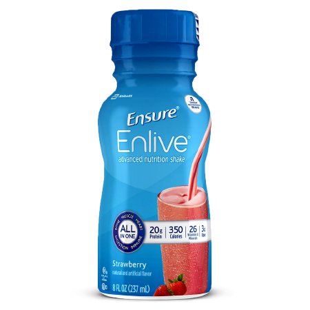Picture of Oral Supplement Ensure® Enlive® Advanced Nutrition Shake Strawberry Flavor Ready to Use 8 oz. Bottle64291