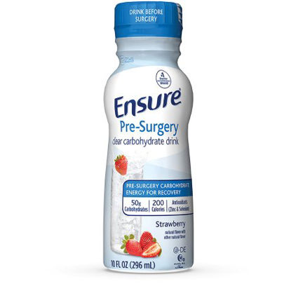 Picture of Oral Supplement Ensure® Pre-Surgery Clear Carbohydrate Drink Strawberry Flavor Ready to Use 10 oz. Bottle65044